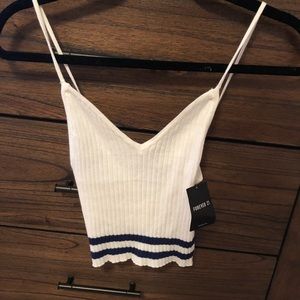 Blue stripe crop top